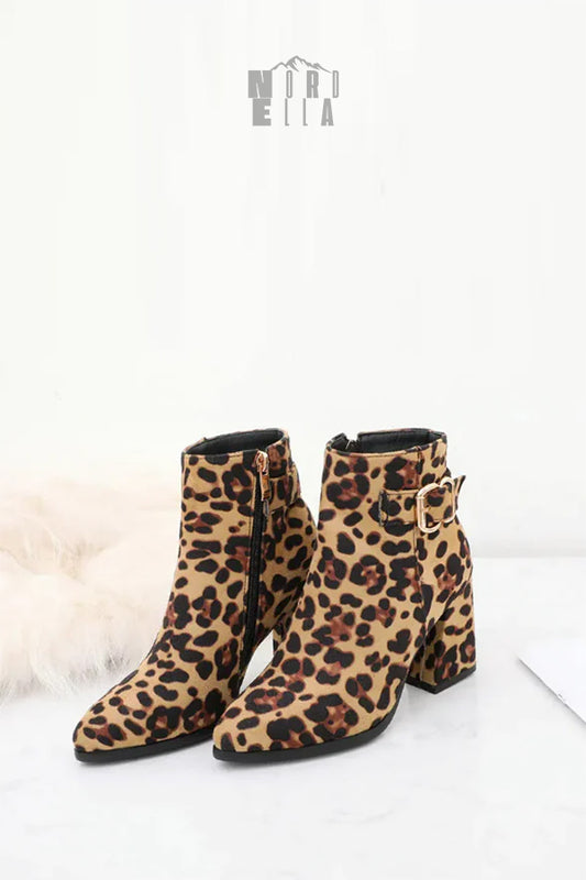 Botas gruesas con estampado de leopardo