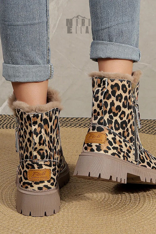 Leopard Furred Boots