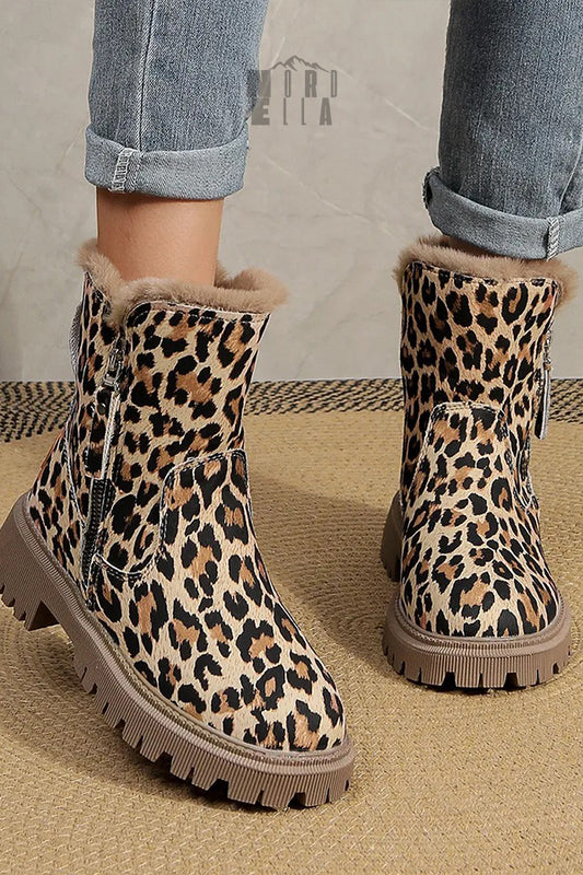 Leopard Furred Boots