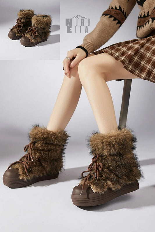 Bottes de luxe en fausse fourrure