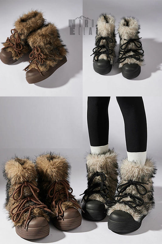 Bottes de luxe en fausse fourrure