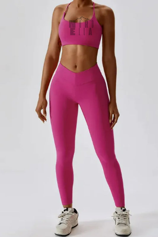 Back Striped Yoga Suit