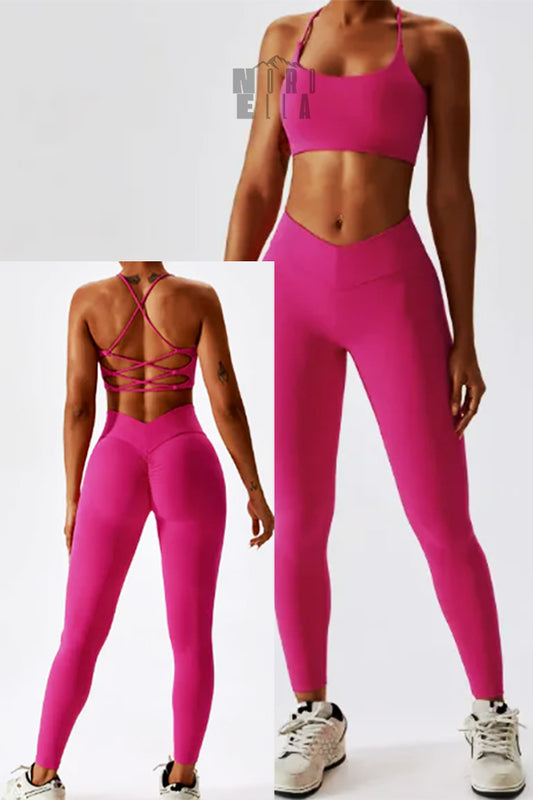 Back Striped Yoga Suit