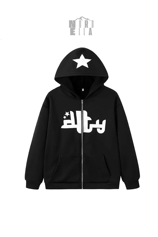 Arabic Star Zipped Hoodie