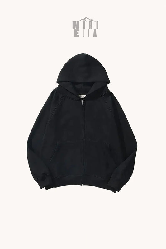 Plain Unicouleur Zip-Up Hoodie