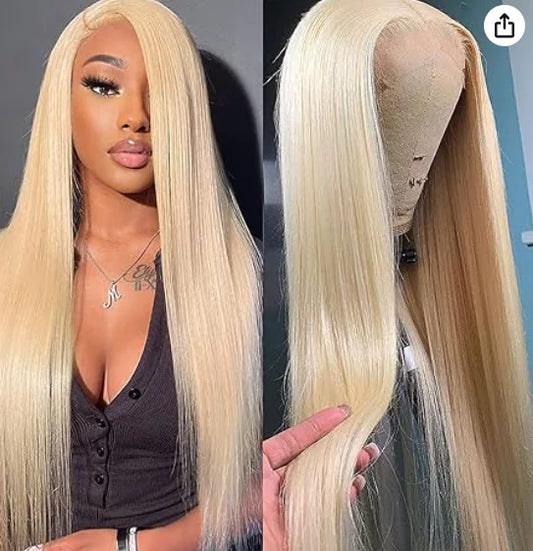 Gold Long Straight Wig