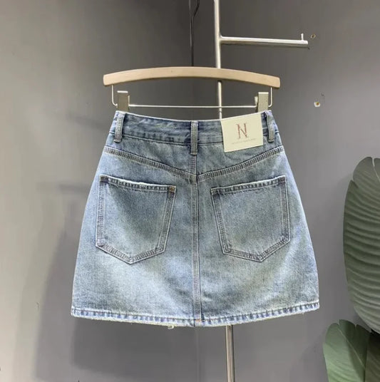 Washed Denim Skirt