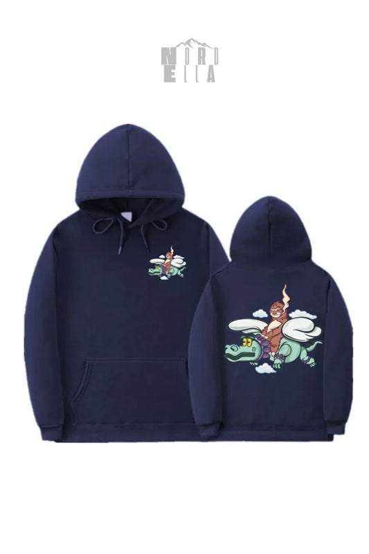 Sudadera con capucha estampada cepillada