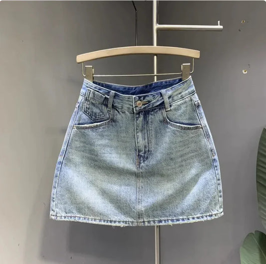 Washed Denim Skirt